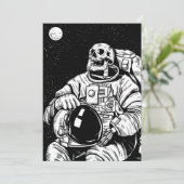 halloween skelet astronaut kaart (Staand voorkant)