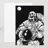 halloween skelet astronaut kaart (Voorkant / Achterkant)