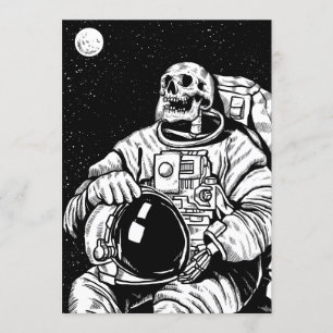 halloween skelet astronaut kaart