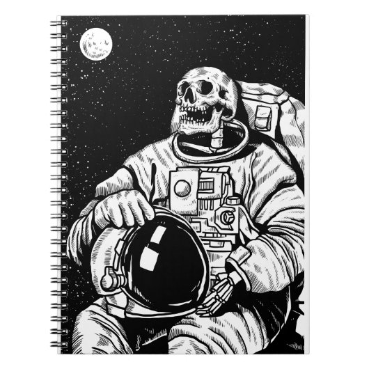 halloween skelet astronaut notitieboek (Voorkant)