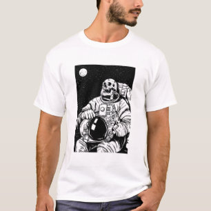 halloween skelet astronaut t-shirt