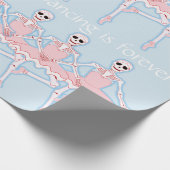 Halloween skelet ballerina's in roze cadeauverpakk cadeaupapier (Hoek)