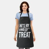 Halloween skelet behandel druppelende typografie o schort (Gedragen)