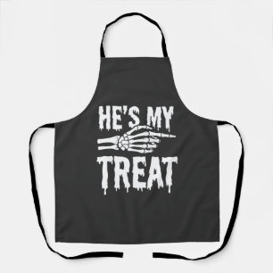 Halloween skelet behandel druppelende typografie o schort
