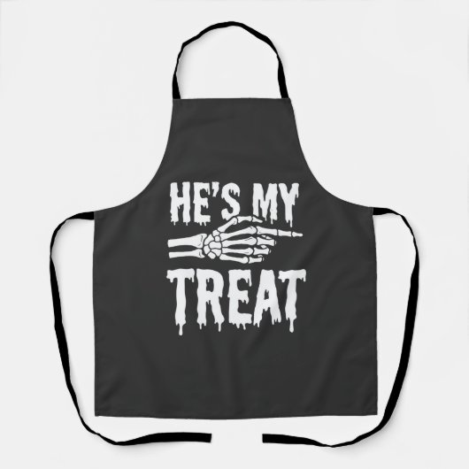 Halloween skelet behandel druppelende typografie o schort (Voorkant)