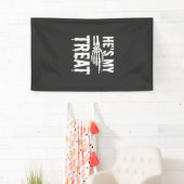 Halloween Skelet Behandeling Druppende Typografie Spandoek (Insitu)