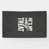 Halloween Skelet Behandeling Druppende Typografie Spandoek (Horizontaal)