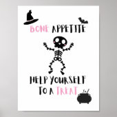 Halloween skelet Bone Appetite porch deur snoep Poster (Voorkant)
