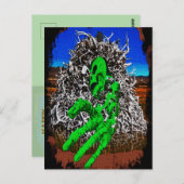 Halloween skelet botten gewei 3D fingers Briefkaart (Voorkant / Achterkant)