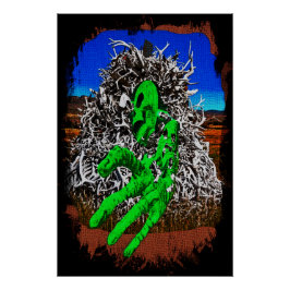 Halloween skelet botten gewei 3D fingers Perfect Poster