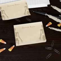 Halloween Skelet Botten Perzik Perkament Aangepast