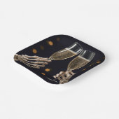 Halloween Skelet Champagne Toast Papieren Bordje (Gebogen)