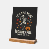 Halloween Skelet Dans Pompoen Herfst Acryl Bord (Hoek)