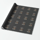 Halloween Skelet Dans Pompoen Herfst Cadeaupapier (Uitgerold)
