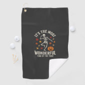 Halloween Skelet Dans Pompoen Herfst Golfhanddoek (Insitu)