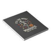 Halloween Skelet Dans Pompoen Herfst Notitieblok (Schuin)