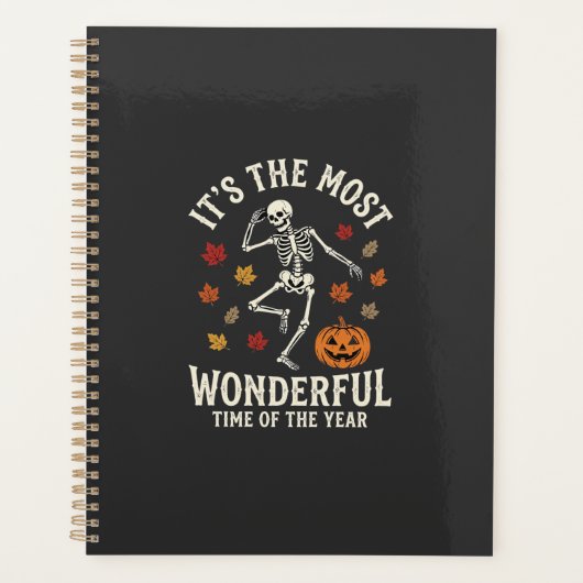 Halloween Skelet Dans Pompoen Herfst Planner (Voorkant)