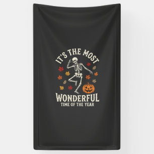 Halloween Skelet Dans Pompoen Herfst Spandoek