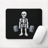 Halloween Skelet Deadlift Fun Fitness Gewichtheft Muismat (Met muis)