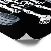 Halloween Skelet Deadlift Fun Fitness Gewichtheft Poster (Hoek)