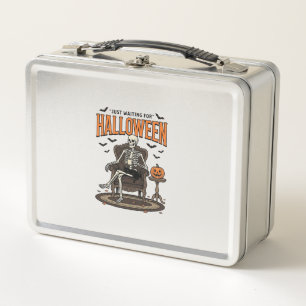 Halloween skelet die gewoon wacht Grappige vintage