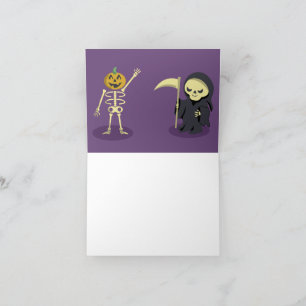 Halloween Skelet Dracula Mumie Grim Reaper Bedankkaart