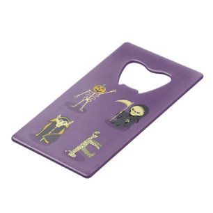 Halloween Skelet Dracula Mummy Grim Reaper Creditkaart Flessenopener