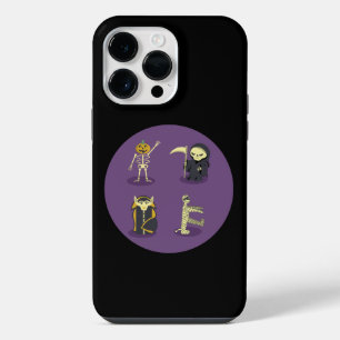 Halloween Skelet Dracula Mummy Grim Reaper iPhone 14 Pro Max Hoesje