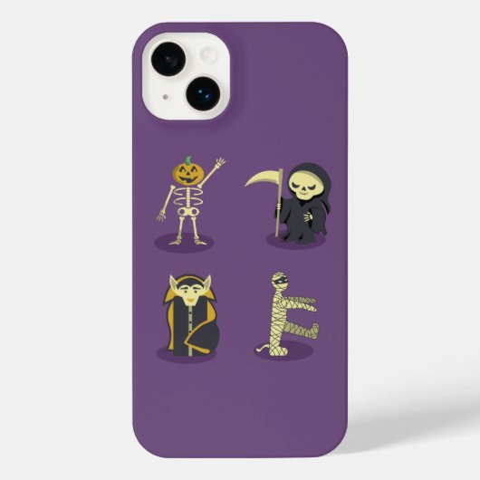 Halloween Skelet Dracula Mummy Grim Reaper iPhone Hoesje (Achterkant)