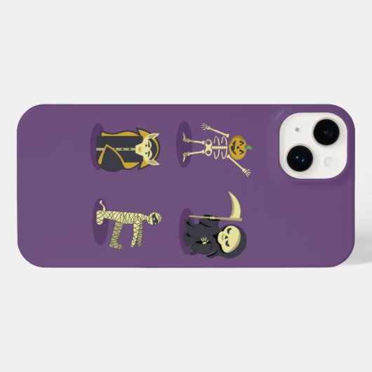 Halloween Skelet Dracula Mummy Grim Reaper iPhone Hoesje (Achterkant horizontaal)