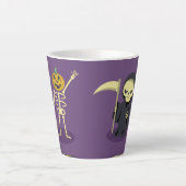 Halloween Skelet Dracula Mummy Grim Reaper Latte Mok (Voorkant)