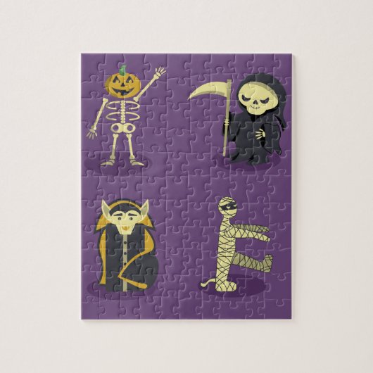 Halloween Skelet Dracula Mummy Grim Reaper Legpuzzel (Verticaal)