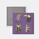 Halloween Skelet Dracula Mummy Grim Reaper Magneet (Voorkant / Achterkant)