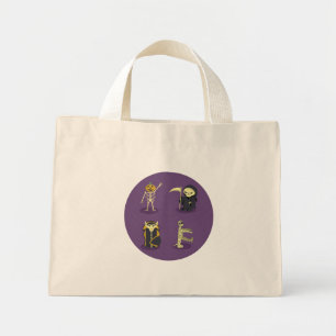 Halloween Skelet Dracula Mummy Grim Reaper Mini Tote Bag
