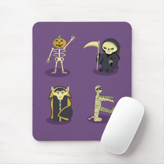 Halloween Skelet Dracula Mummy Grim Reaper Muismat (Met muis)