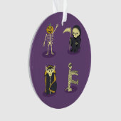 Halloween Skelet Dracula Mummy Grim Reaper Ornament (voorkant)
