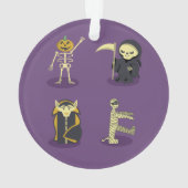 Halloween Skelet Dracula Mummy Grim Reaper Ornament (achterkant)