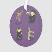 Halloween Skelet Dracula Mummy Grim Reaper Ornament (voorkant)