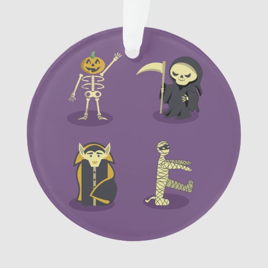 Halloween Skelet Dracula Mummy Grim Reaper Ornament (voorkant)