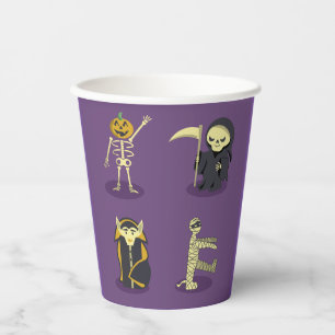 Halloween Skelet Dracula Mummy Grim Reaper Papieren Bekers