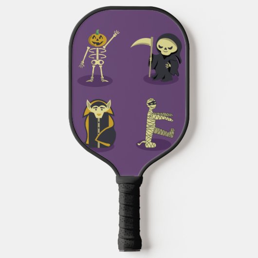 Halloween Skelet Dracula Mummy Grim Reaper Pickleball Paddle (Voorkant)