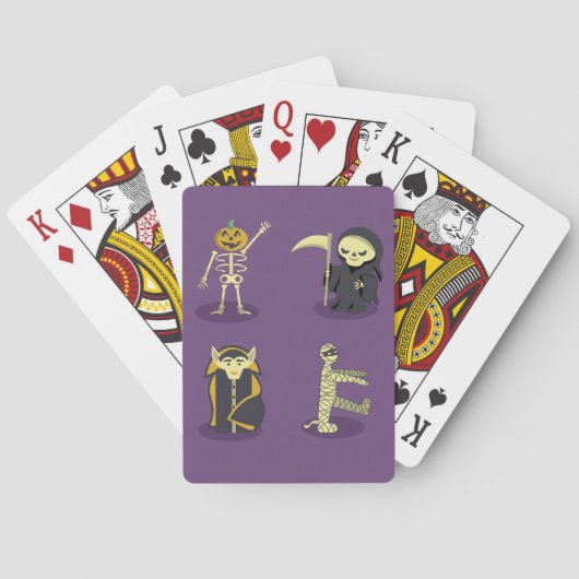 Halloween Skelet Dracula Mummy Grim Reaper Pokerkaarten (Achterkant)