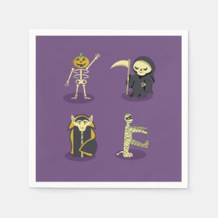 Halloween Skelet Dracula Mummy Grim Reaper Servet