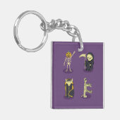 Halloween Skelet Dracula Mummy Grim Reaper Sleutelhanger (Voorkant Links)