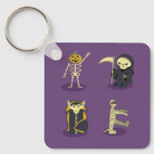 Halloween Skelet Dracula Mummy Grim Reaper Sleutelhanger (Voorkant)