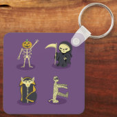 Halloween Skelet Dracula Mummy Grim Reaper Sleutelhanger (Achterkant)