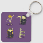 Halloween Skelet Dracula Mummy Grim Reaper Sleutelhanger (Achterkant)