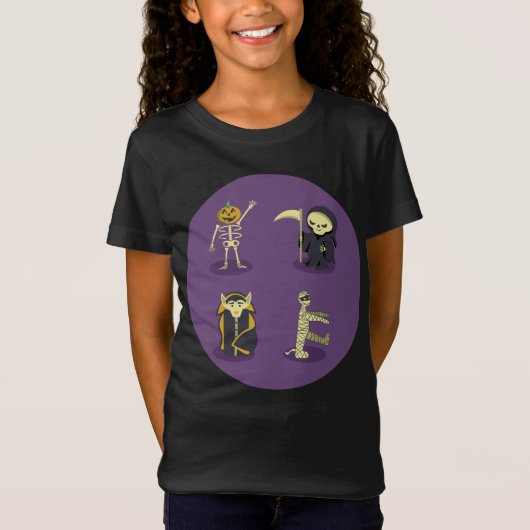 Halloween Skelet Dracula Mummy Grim Reaper T-shirt (Voorkant)