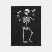 Halloween Skelet Drink Cosmopolitan Tail Fleece Deken (Voorkant)