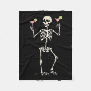 Halloween Skelet Drink Cosmopolitan Tail Fleece Deken